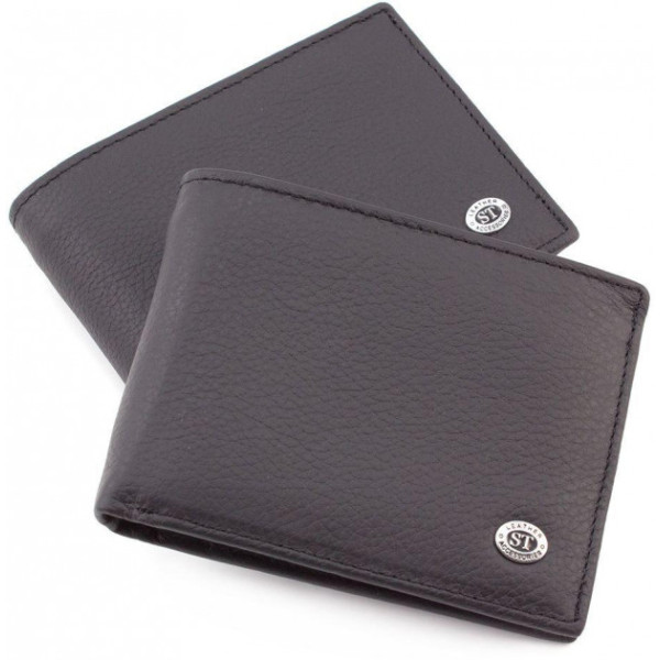 Мужской кожаный кошелек ST Leather (ST108) 98313 Черный