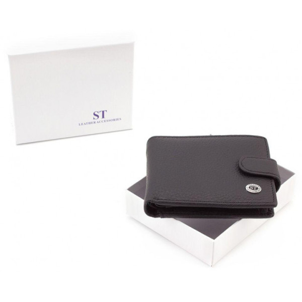 Мужской кожаный кошелек ST Leather (ST114) 98320 Черный