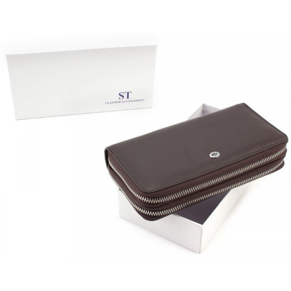 Мужской кожаный кошелек ST Leather (ST127) 98323 Коричневый