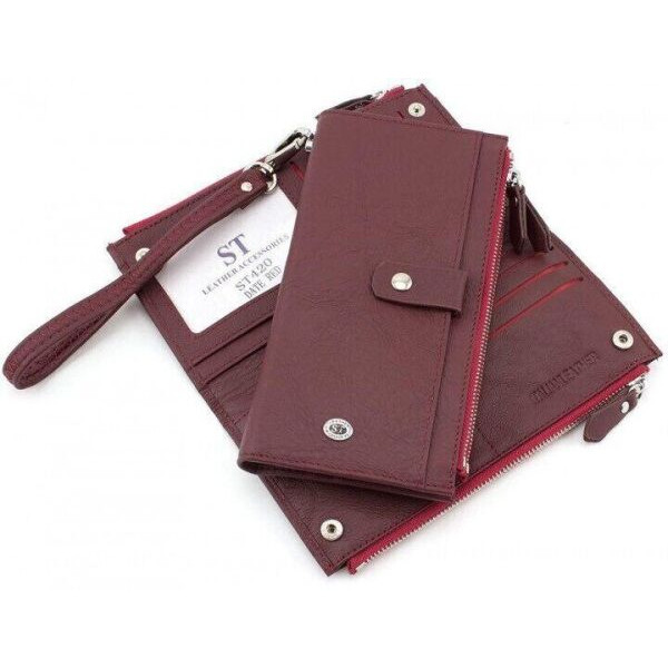 Женский кожаный кошелек ST Leather (ST420) 98501 Бордовый