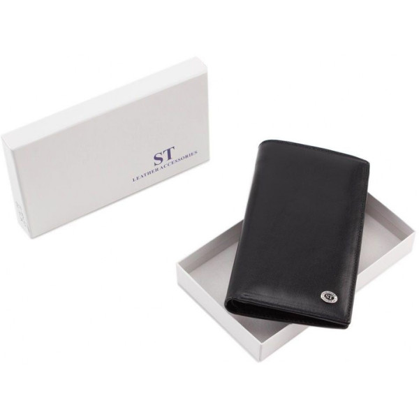 Мужской кошелек из натуралной кожи ST Leather (B-MS35) 98179 Черный