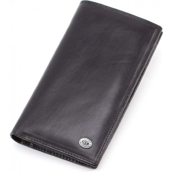 Мужской кошелек из натуралной кожи ST Leather (B-MS35) 98179 Черный