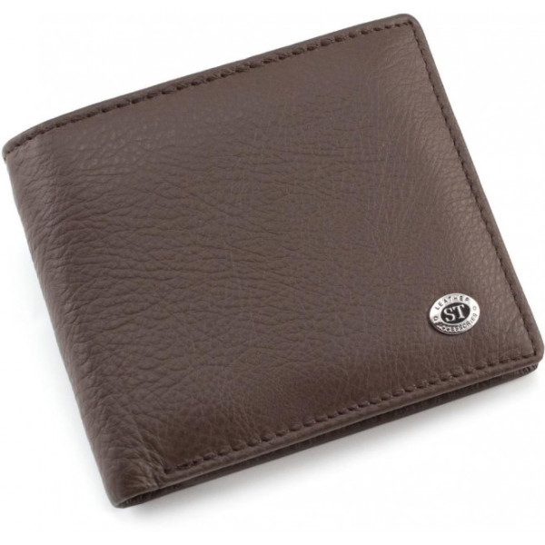 Чоловічий гаманець з натуралной шкіри ST Leather (ST-4) 98450 Коричневий