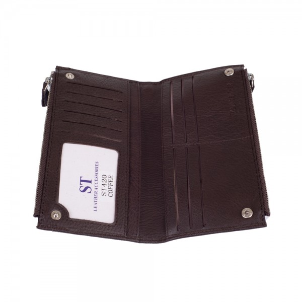 Кошелек кожаный на заклепках ST Leather (ST420) 98497 Коричневый