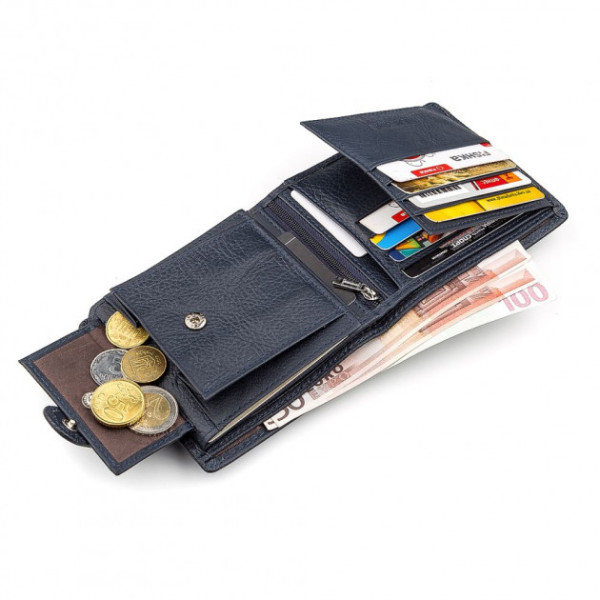 Мужской кошелек кожаный ST Leather (ST153) 98381 Синий
