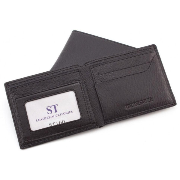 Мужской кожаный кошелек ST Leather (ST160) 98396 Черный
