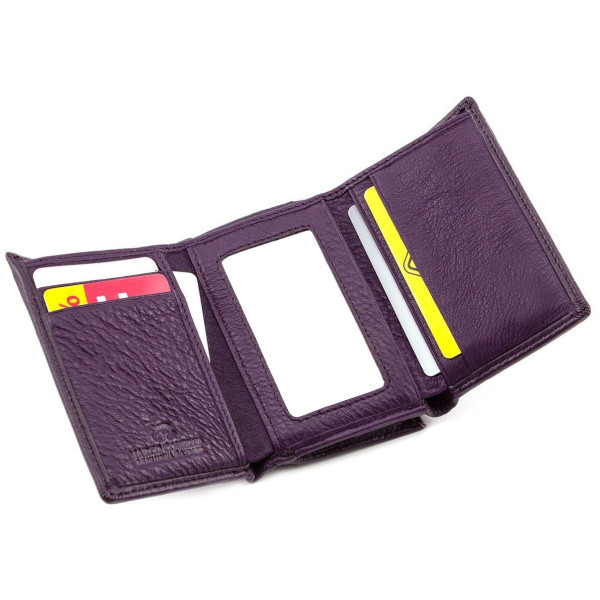 Маленький кошелек из кожи с монетницей Marco Coverna MC-1419-25 (JZ6635) фиолетовый