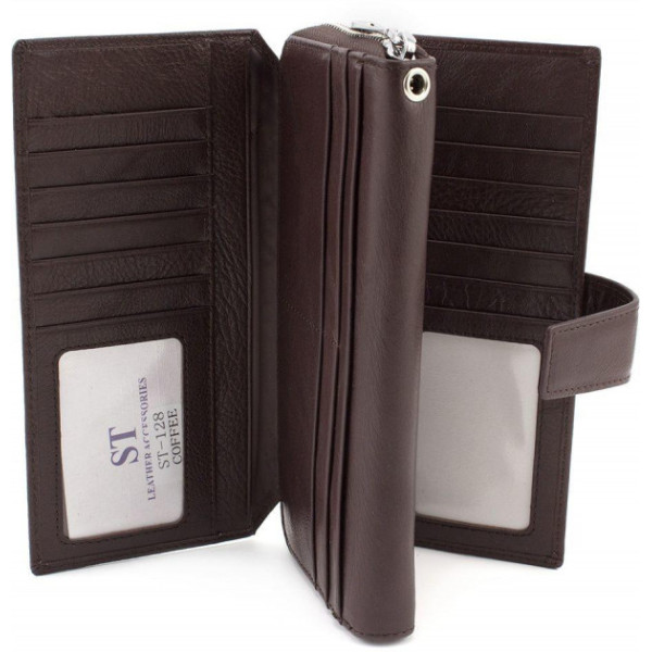 Мужской кожаный кошелек ST Leather (ST128) 98328 Коричневый