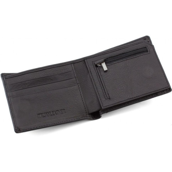 Чоловічий гаманець з натуралной шкіри ST Leather (ST-4) 98452 Чорний