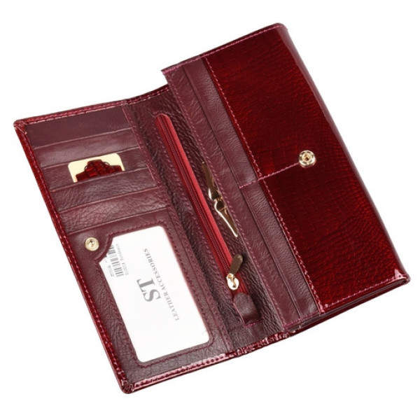 Жіночий шкіряний гаманець ST Leather (S1001A) 98192 Бордовий