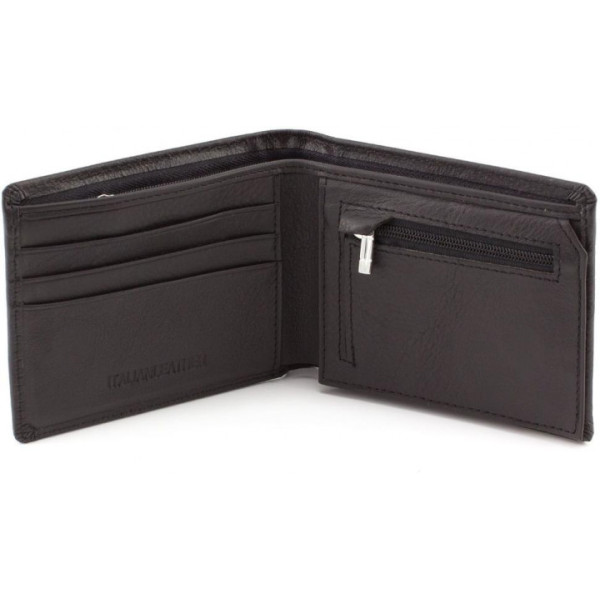 Чоловічий гаманець з натуралной шкіри ST Leather (ST-4) 98452 Чорний