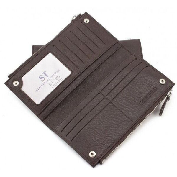 Кошелек кожаный на заклепках ST Leather (ST420) 98496 Коричневый