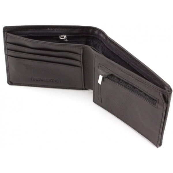 Чоловічий гаманець з натуралной шкіри ST Leather (ST-4) 98452 Чорний