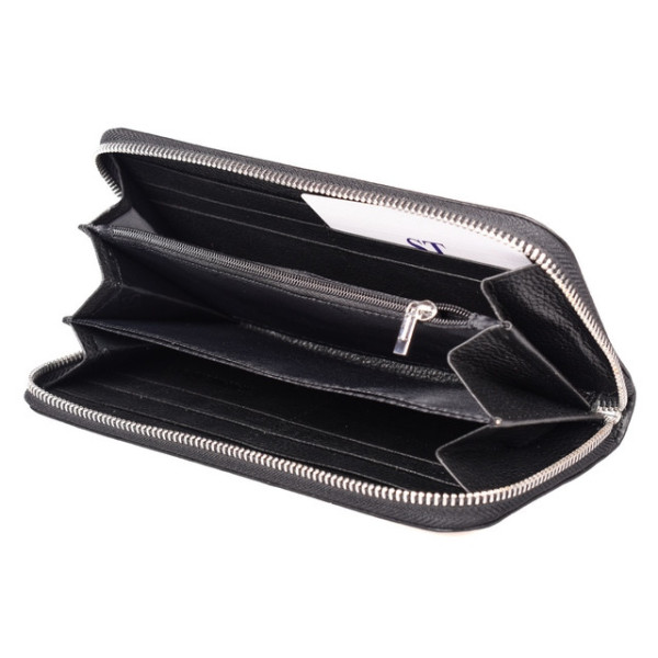 Кожаный кошелек на молнии ST Leather (SТ45-2) 98580 Черный