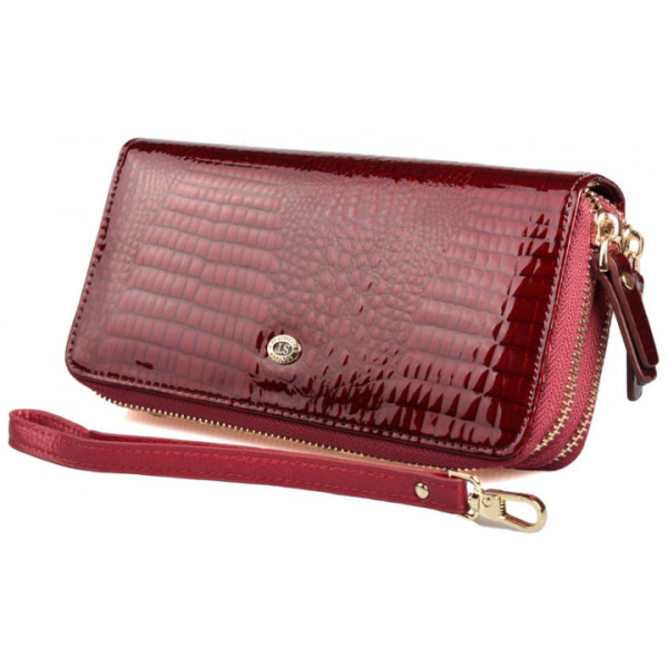 Жіночий шкіряний гаманець клатч на дві блискавки ST Leather (S5001A) 98246 Бордовий