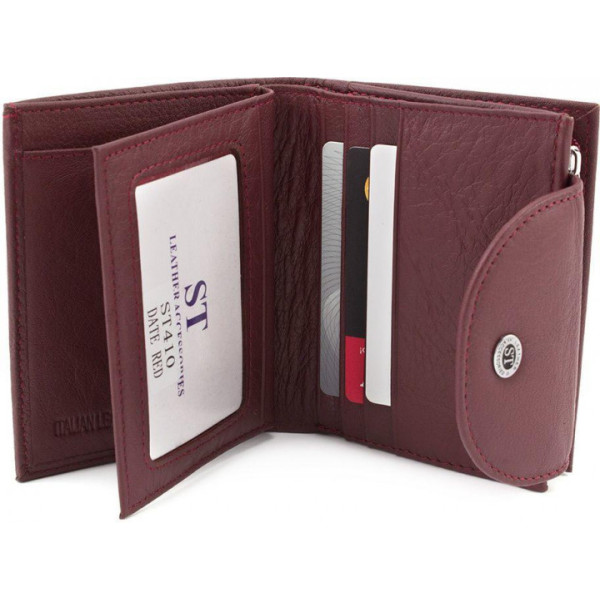 Женский кожаный кошелек ST Leather (ST410) 98479 Бордовый