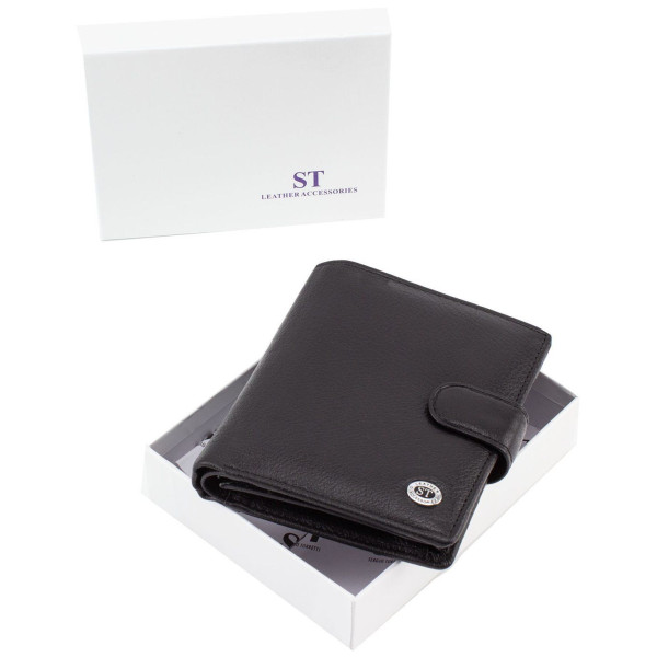 Кошелек мужской из кожи ST Leather (ST-142) 98344 Черный