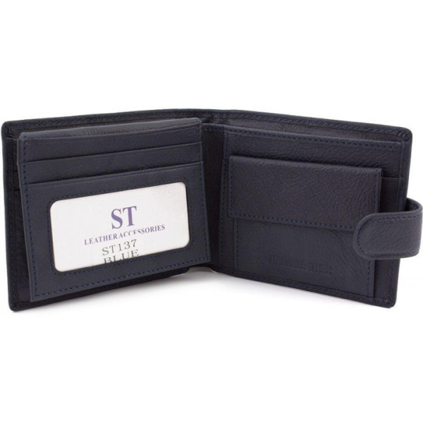 Мужской кожаный кошелек ST Leather (ST137) 98335 Синий