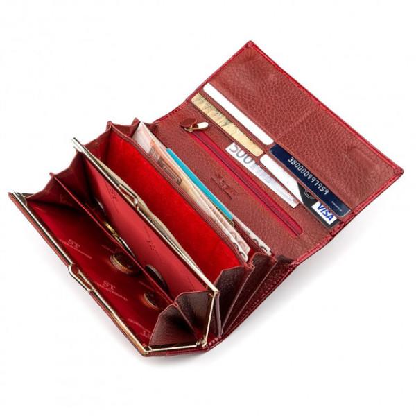 Гаманець жіночий шкіряний ST Leather (S6001A) 98253 Червоний