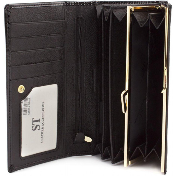 Женский кошелек из натуральной кожи ST Leather (S1001A) 98191 Черный