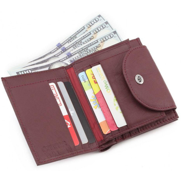 Женский кожаный кошелек ST Leather (ST410) 98479 Бордовый