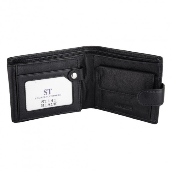 Мужской кожаный кошелек ST Leather (ST141) 98343 Черный