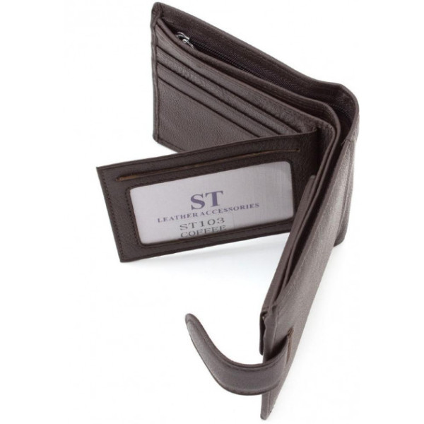 Мужской кожаный кошелек ST Leather (ST103) 98304 Коричневый