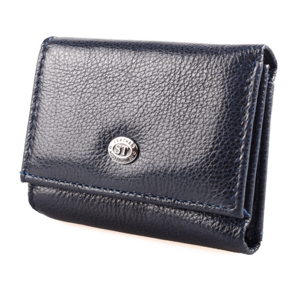 Жіночий шкіряний гаманець складаний маленький ST Leather (ST440) 98517 Синій
