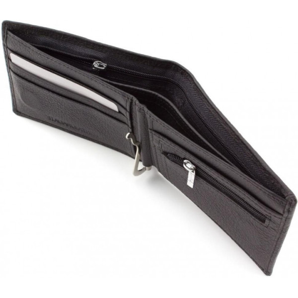 Чоловічий гаманець з натуралной шкіри ST Leather (ST-8) 98564 Чорний
