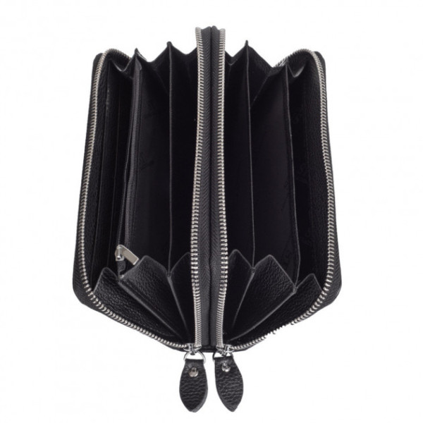 Клатч кошелек на две молнии кожаный ST Leather (ST238-2) 98426 Черный