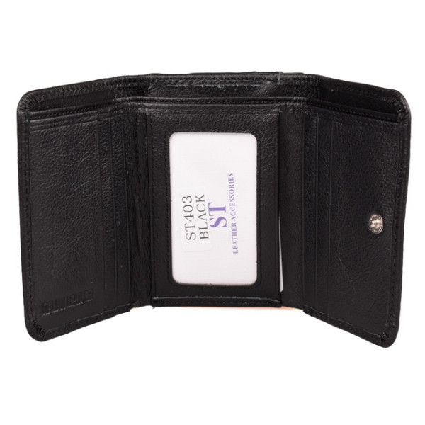 Шкіряний гаманець зі шкіри ST Leather (ST403) 98457 Чорний