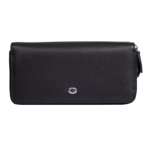 Клатч кошелек на две молнии кожаный ST Leather (ST238-2) 98426 Черный