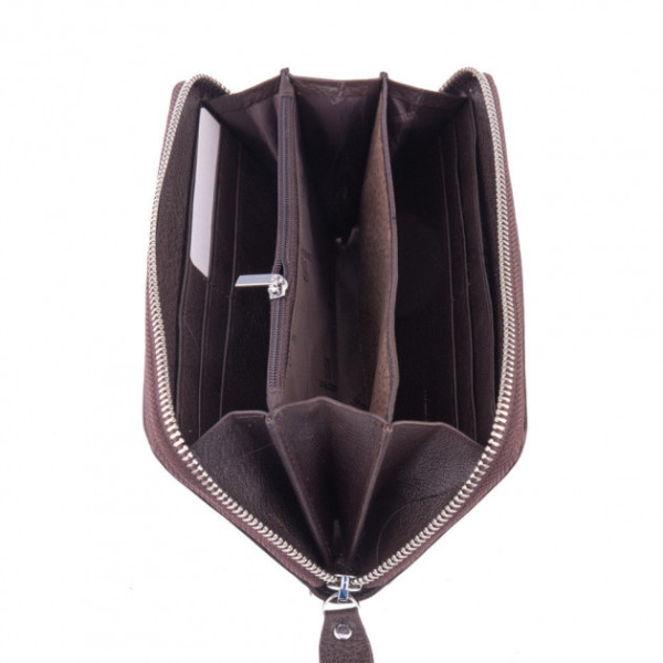 Шкіряний кошелек- клатч на блискавки ST Leather (ST238) 382023 Коричневий
