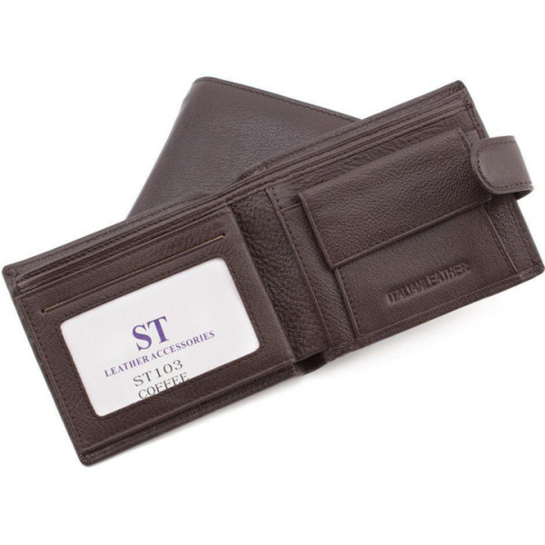 Мужской кожаный кошелек ST Leather (ST103) 98304 Коричневый