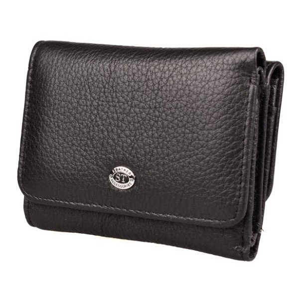 Шкіряний гаманець зі шкіри ST Leather (ST403) 98457 Чорний