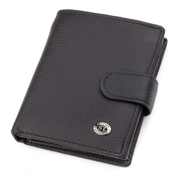 Мужской кошелек натуральная кожа ST Leather (ST132) 98330 Черный