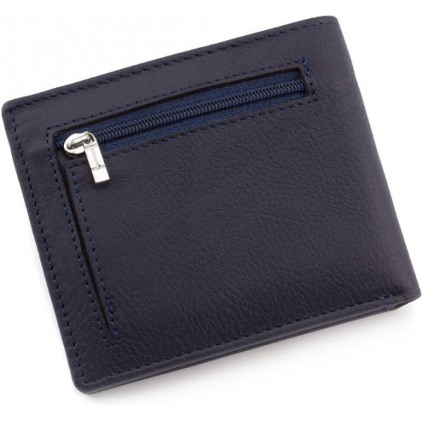 Мужской кошелек из натуралной кожи ST Leather (ST-3) 98438 Синий