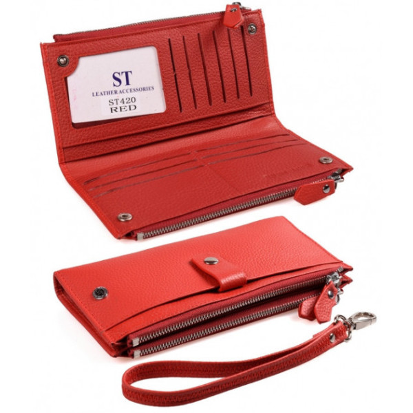 Жіночий шкіряний гаманець ST Leather (ST420) 98498 Червоний
