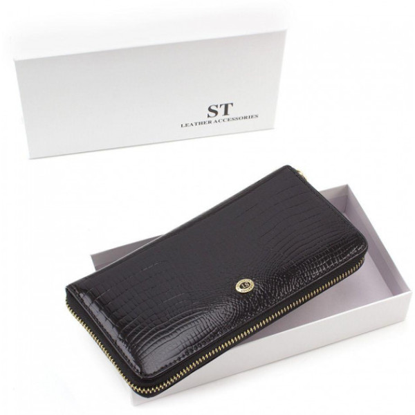 Жіночий гаманець з натуральної шкіри ST Leather (S4001A) 98234 Чорний