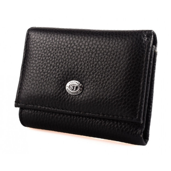 Женский кожаный кошелек складной маленький ST Leather (ST440) 98522 Черный