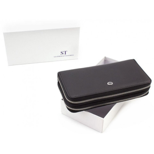 Мужской кожаный кошелек ST Leather (ST127) 98324 Черный