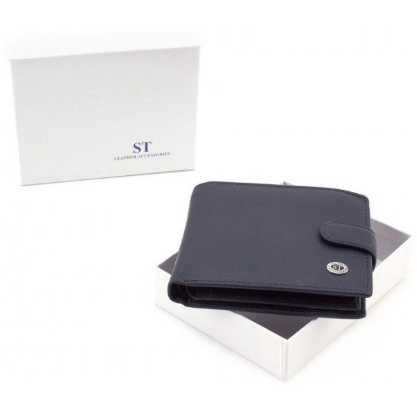 Чоловічий шкіряний гаманець ST Leather (ST138) 98338 Синій