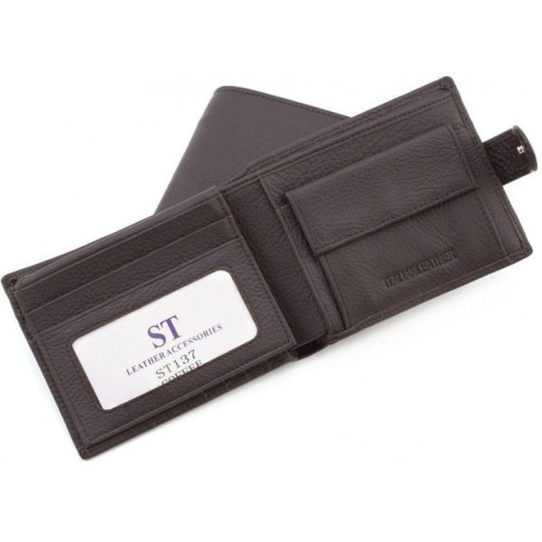 Чоловічий шкіряний гаманець ST Leather (ST137) 98332 Коричневий