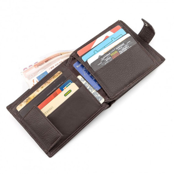 Чоловічий гаманець з натуралной шкіри ST Leather (ST138) 98341 Коричневий