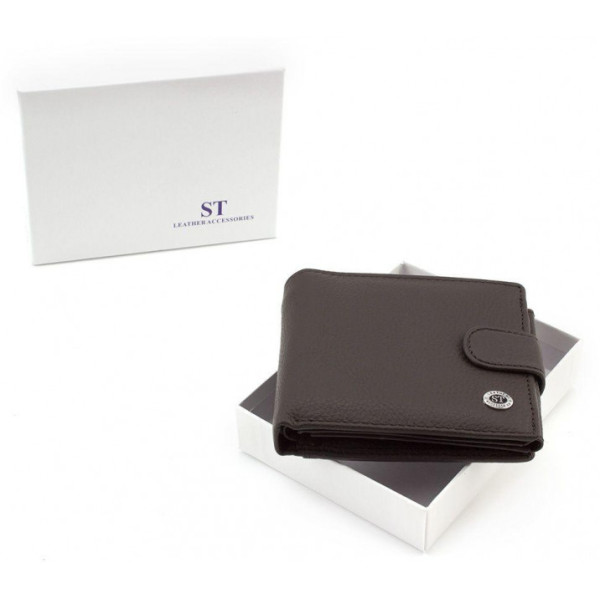Мужской кожаный кошелек ST Leather (ST102) 98299 Коричневый