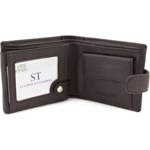 Мужской кожаный кошелек ST Leather (ST102) 98299 Коричневый