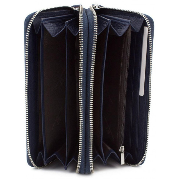 Кожаный клатч кошелек на две молнии ST Leather (ST238-2) 98420 Синий