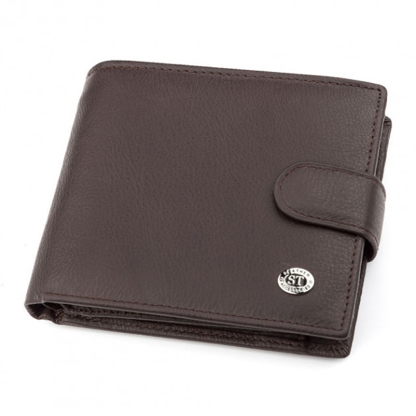 Чоловічий гаманець з натуралной шкіри ST Leather (ST138) 98341 Коричневий