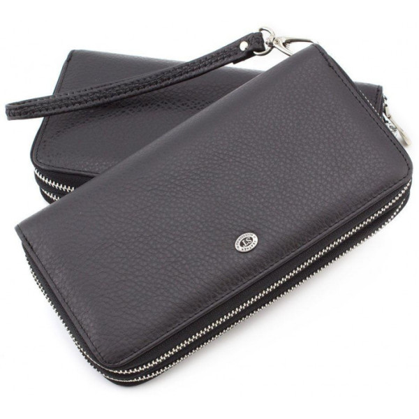 Мужской кожаный кошелек ST Leather (ST127) 98324 Черный
