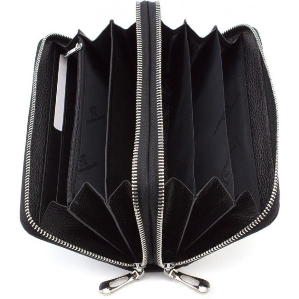 Мужской кожаный кошелек ST Leather (ST127) 98324 Черный